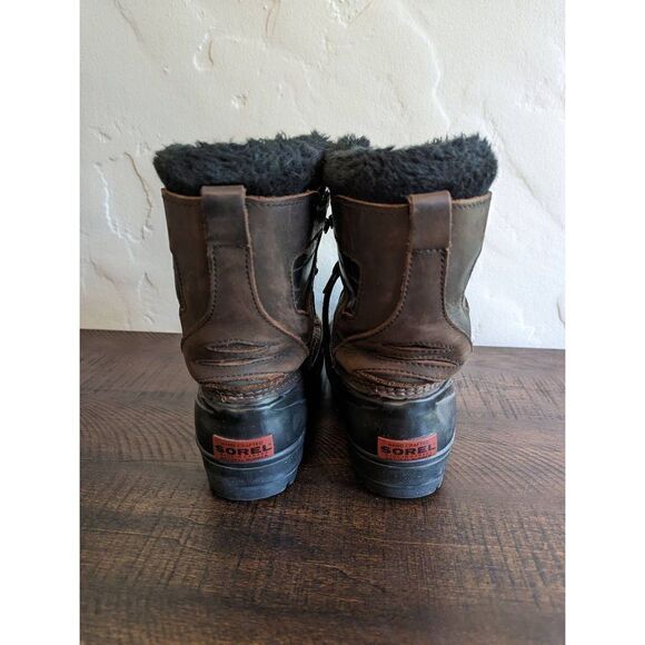 Sorel Women's Leather Lace-up Lined Winter Snow Boots Duck Boots - Size 8 - Picture 4 of 9